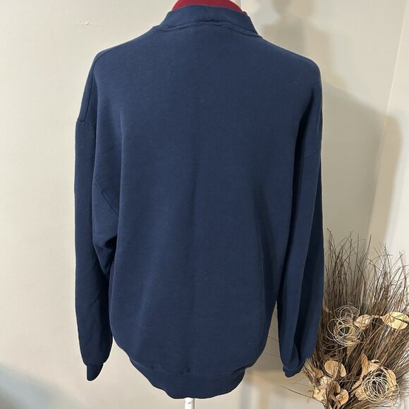 Vtg Calico Harbor Women Blue Sweatshirt Cats In Chimney Print Christmas Sz L USA - Picture 2 of 6